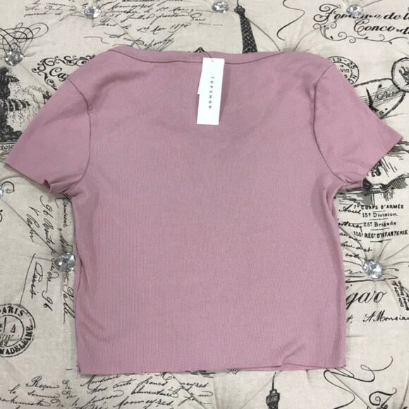 Topshop White Notch T-Shirt - Picture 6 of 7